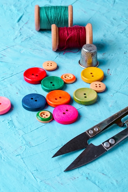 Colorful plastic buttons