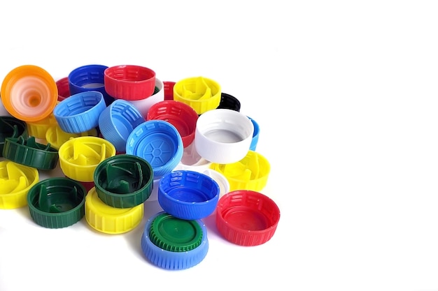 Collezione di tappi in plastica colorata