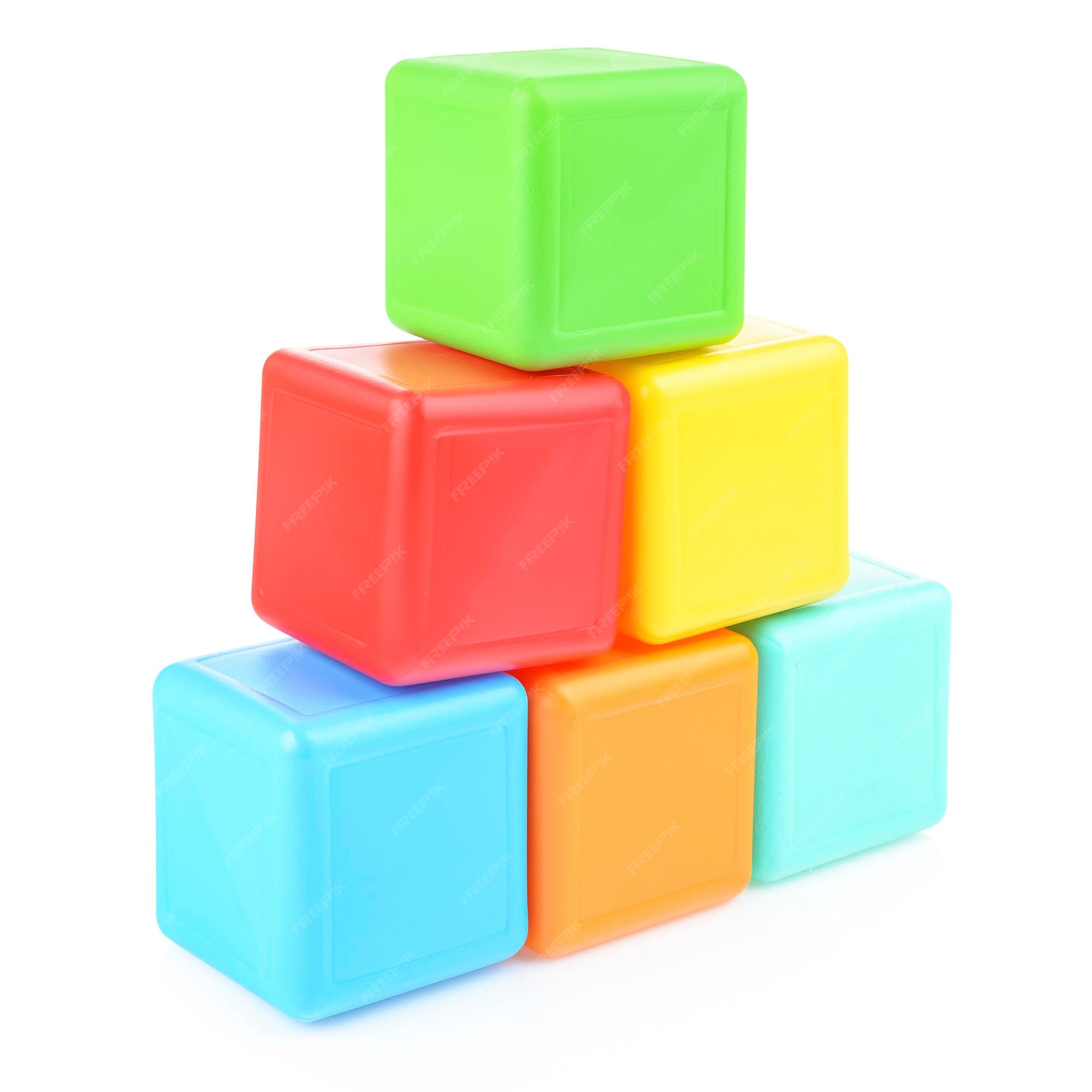 Premium Photo  Colorful plastic cubes for children cubes isolated on a  white background