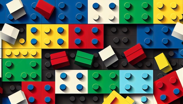 Colorful plastic toy blocks background