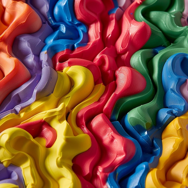 Photo colorful plasticine texture with soft and malleable surface