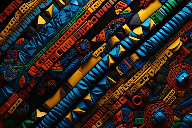 Photo colorful and playful african pattern inspired by generative ai