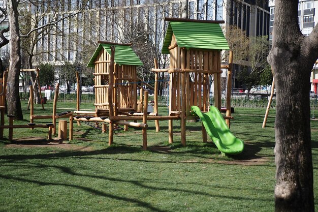 Colorful playground on yard in singapore