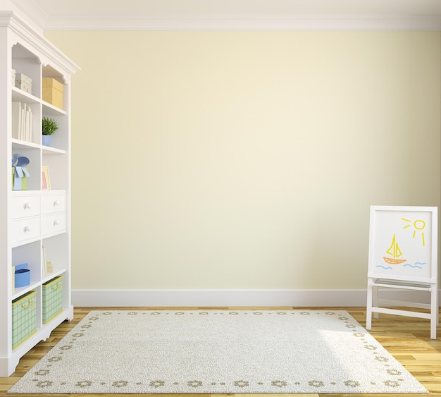 Colorful playroom interior 3d render