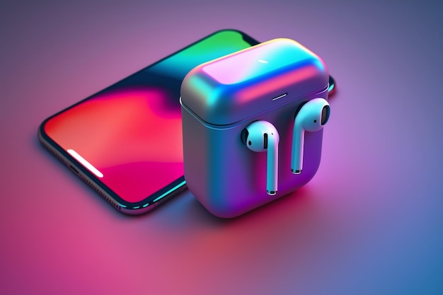 A colorful plug - in device with a phone in the background.