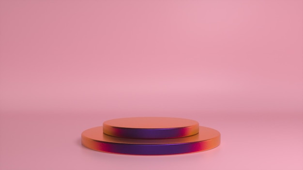 Colorful podium and minimal abstract pink background Premium Photo