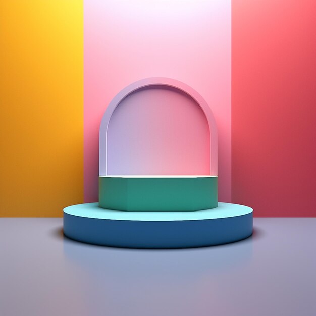 Colorful Podium mockup with a beautiful