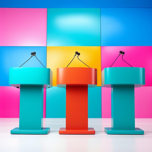 Photo colorful podium with alpha background