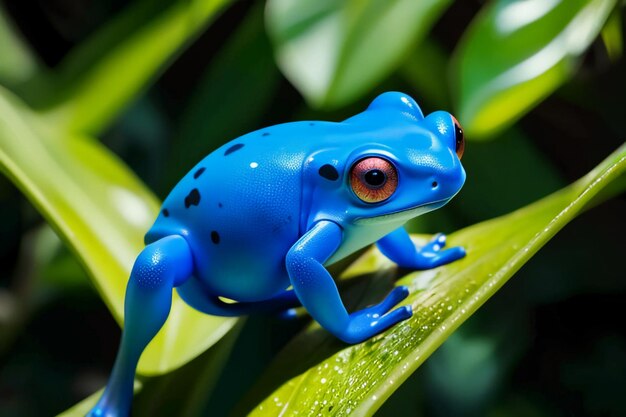 Photo colorful poison dart frog very dangerous wildlife frog wallpaper background photography