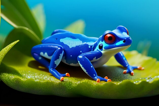 Photo colorful poison dart frog very dangerous wildlife frog wallpaper background photography