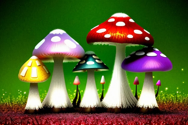 Colorful poisonous mushrooms wallpaper background HD photography do not eat poisonous mushrooms