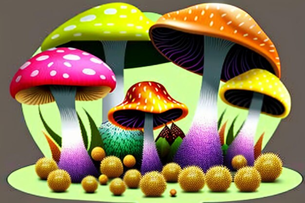 Colorful poisonous mushrooms wallpaper background HD photography do not eat poisonous mushrooms