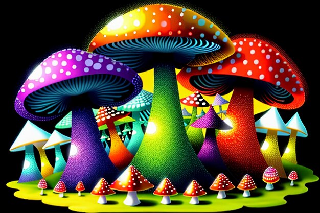 Colorful poisonous mushrooms wallpaper background HD photography do not eat poisonous mushrooms