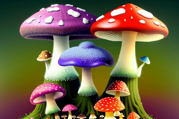 Colorful poisonous mushrooms wallpaper background HD photography do not eat poisonous mushrooms