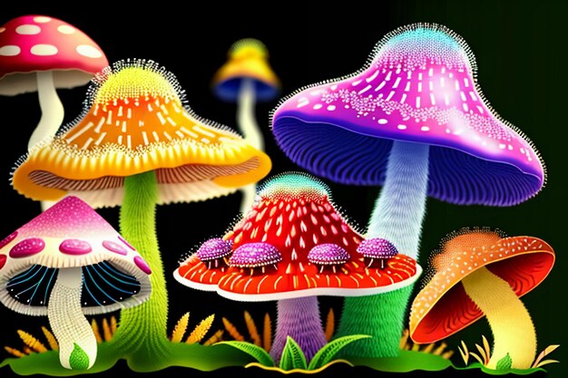 Colorful poisonous mushrooms wallpaper background hd photography do not eat poisonous mushrooms