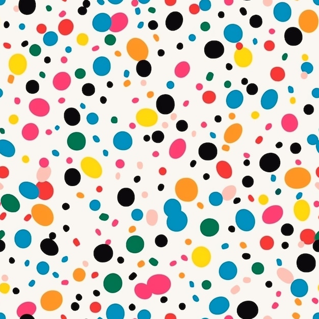 a colorful polka dot pattern on a white background generative ai