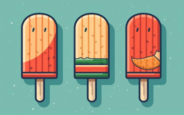 Photo colorful popsicles