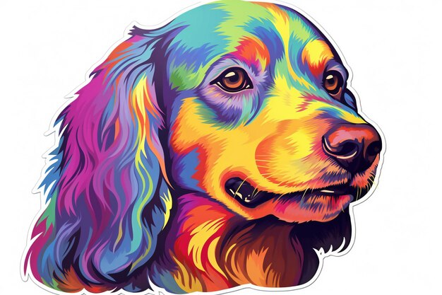 Colorful portrait of a Retriever dog