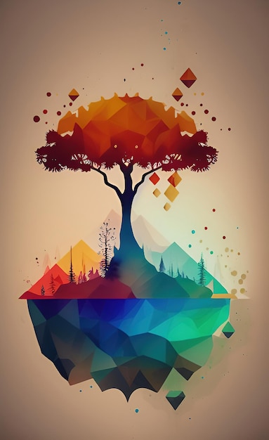 A colorful poster for a festival called the tree of life.