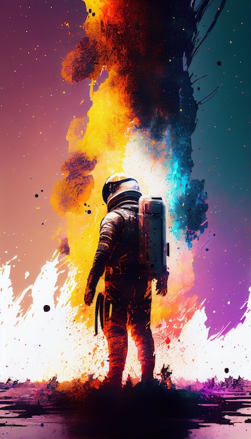 A colorful poster for the movie astronaut.