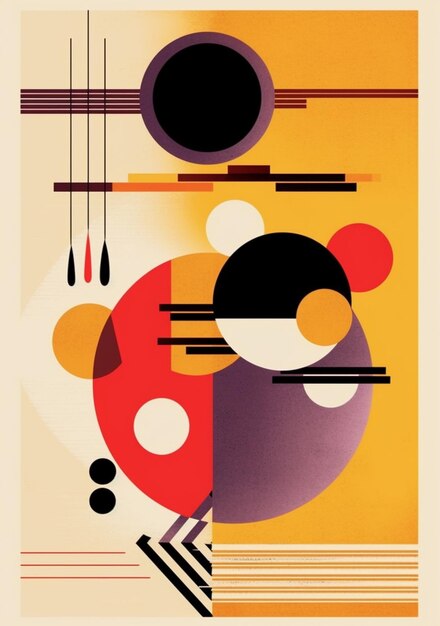 원과 원이 중앙에 있는 다채로운 포스터.