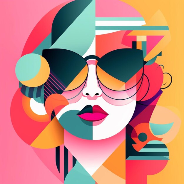A colorful poster with a woman's face and the word love on it