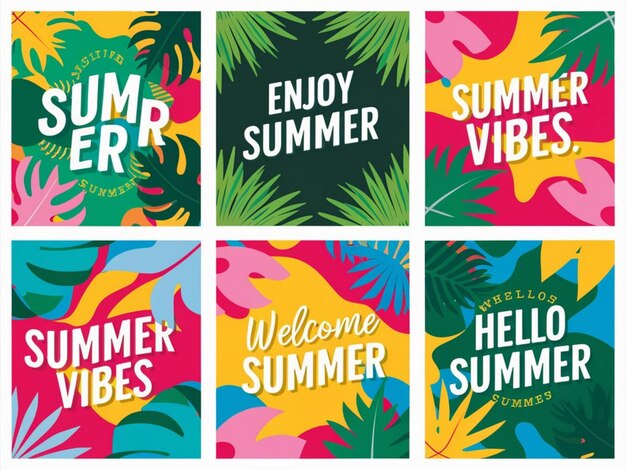 Photo a colorful poster with the words enjoy summer in colorful colors