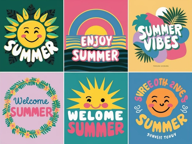 Photo a colorful poster with the words welcome welcome to summer