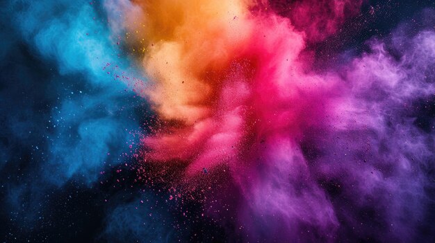 Colorful powder in the air