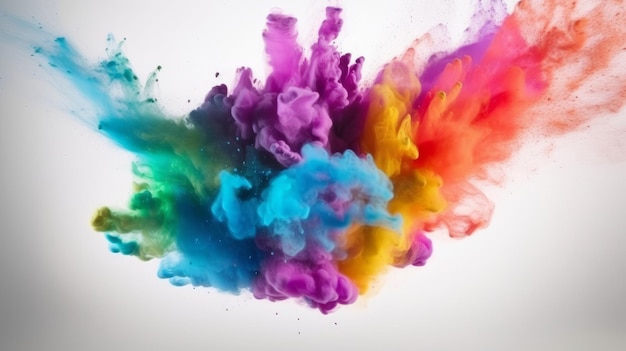 Colorful powder background Illustration AI Generative