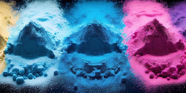 Photo colorful powder explosion abstract background