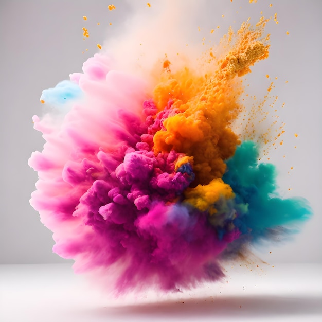 Colorful powder explosion in the air generative ai