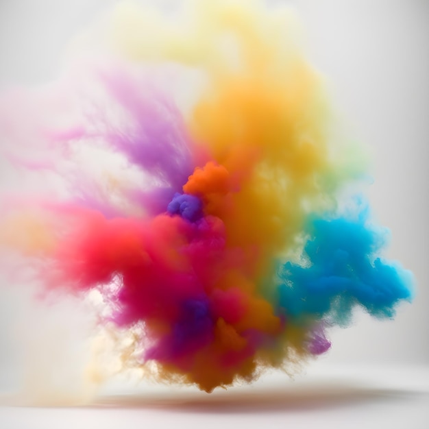 Colorful powder explosion in the air generative ai