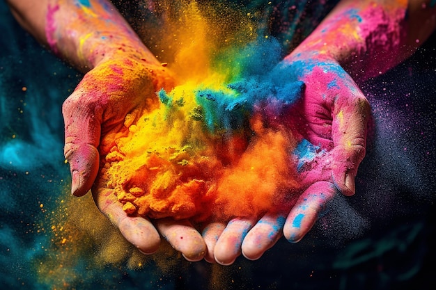 Colorful powder explosion background