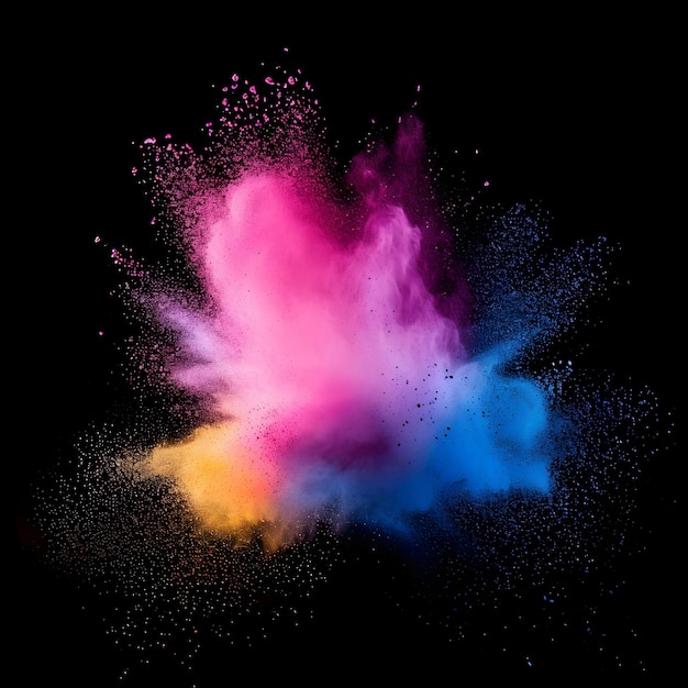 Colorful powder explosion effect for design Happy Holi greetings