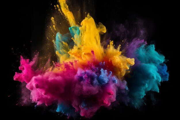 Colorful powder explosion Generate Ai