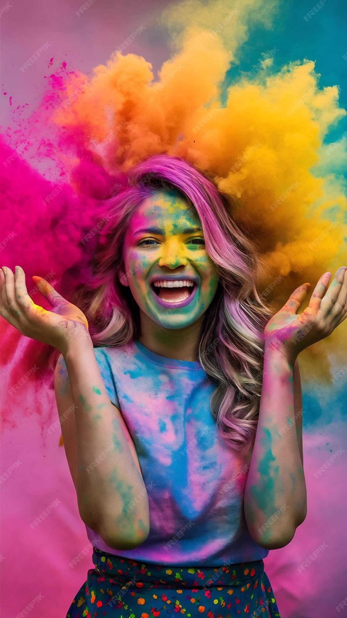 holi festival drawing pic