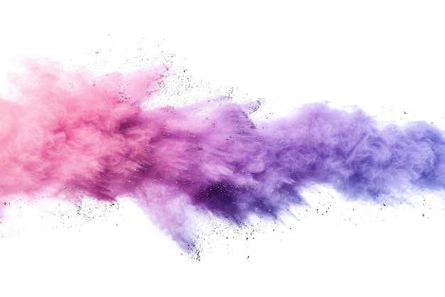 Colorful powder explosion on white background Colored cloud Colorful dust explode Paint Holi