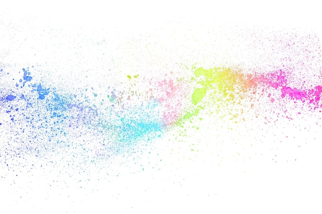 Colorful powder explosion on white background