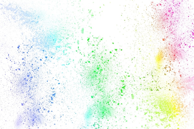 Colorful powder explosion on white background