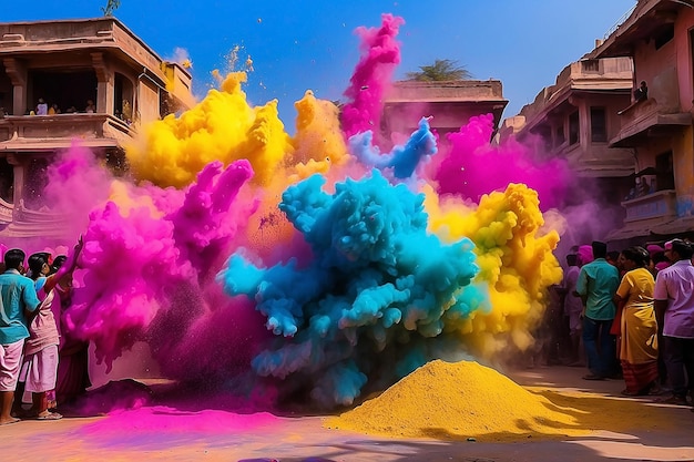 다채로운 파우더 폭발