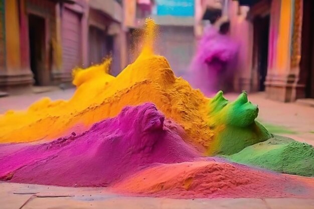 Colorful powder explosion