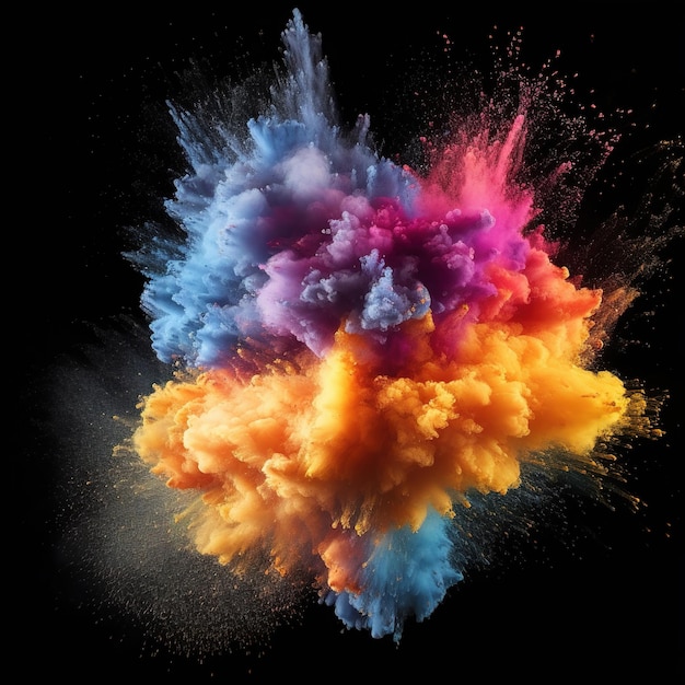 colorful powder explosion