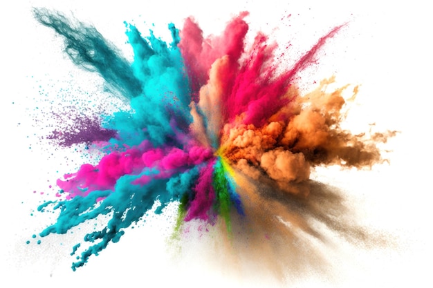 Colorful powder paint explosion abstract background Generative ai