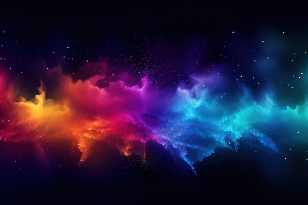 Photo colorful powder particle explosion background