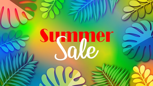 Photo colorful premium summer sale banner template