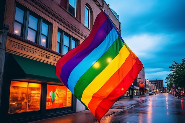 Colorful pride day neon signs