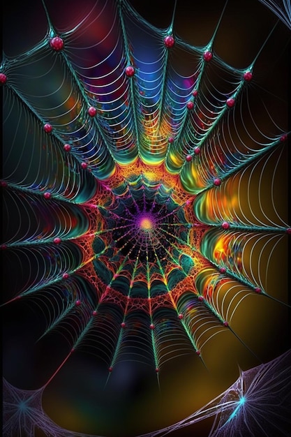 A colorful psychedelic art piece with a spiral design.