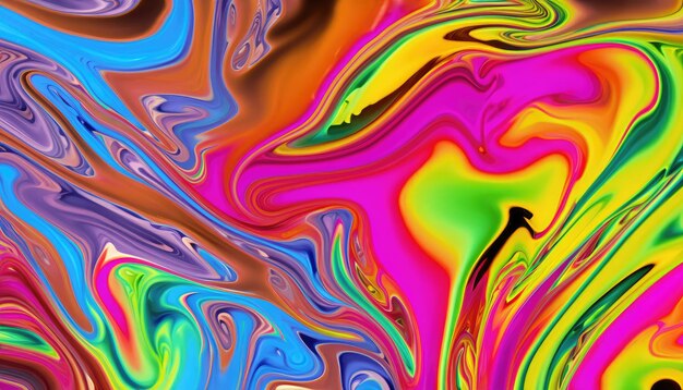 Photo the colorful psychedelic liquefied background looks like a painting