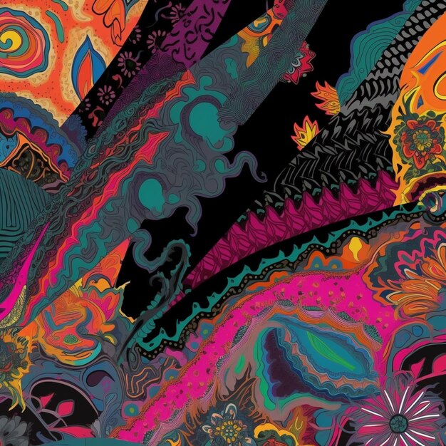 A colorful psychedelic pattern with the words psychedelic on it